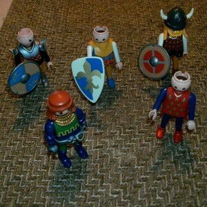 Lot of 5 Playmobil Toys Action Figures Playset Knights & Vikings